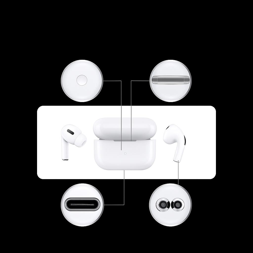 Third Generation BestPods Pro Bluetooth Earphones With ANC For iPhone